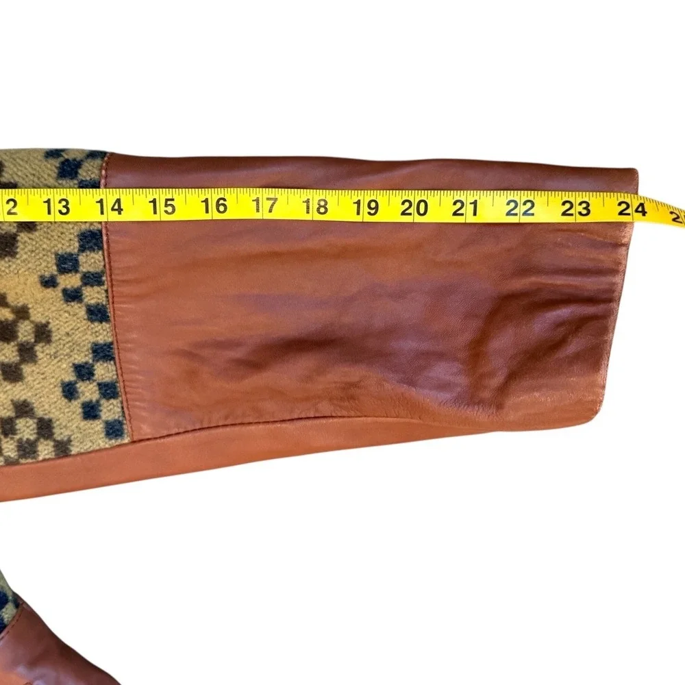 Hurricane Collection Men Butter Soft Leather Southwest Tapestry Blazer‎ Jacket M